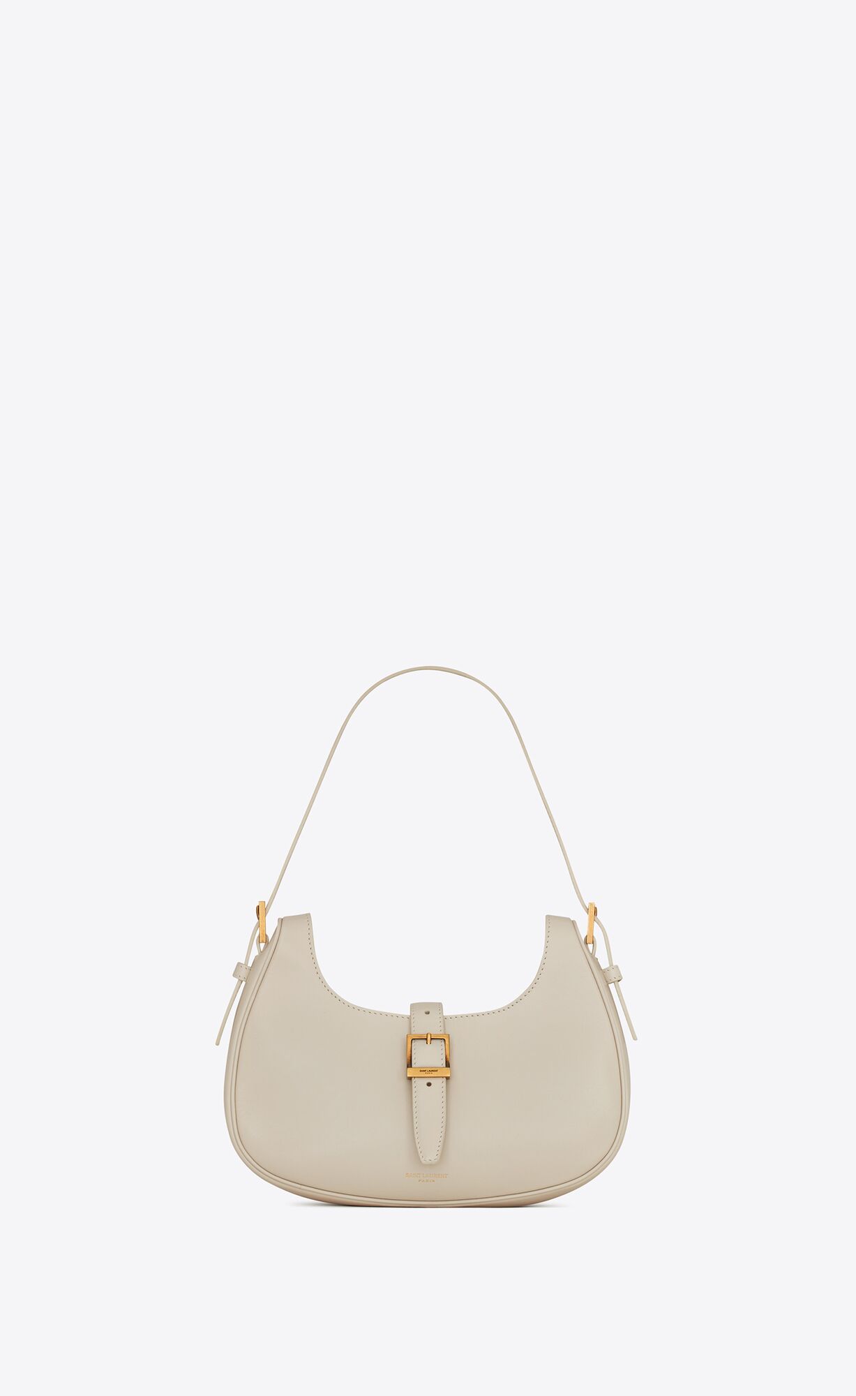 Saint Laurent Le Fermoir Hobo Bag In Shiny Leather – Blanc Vintage – 6726152ZA0W9207