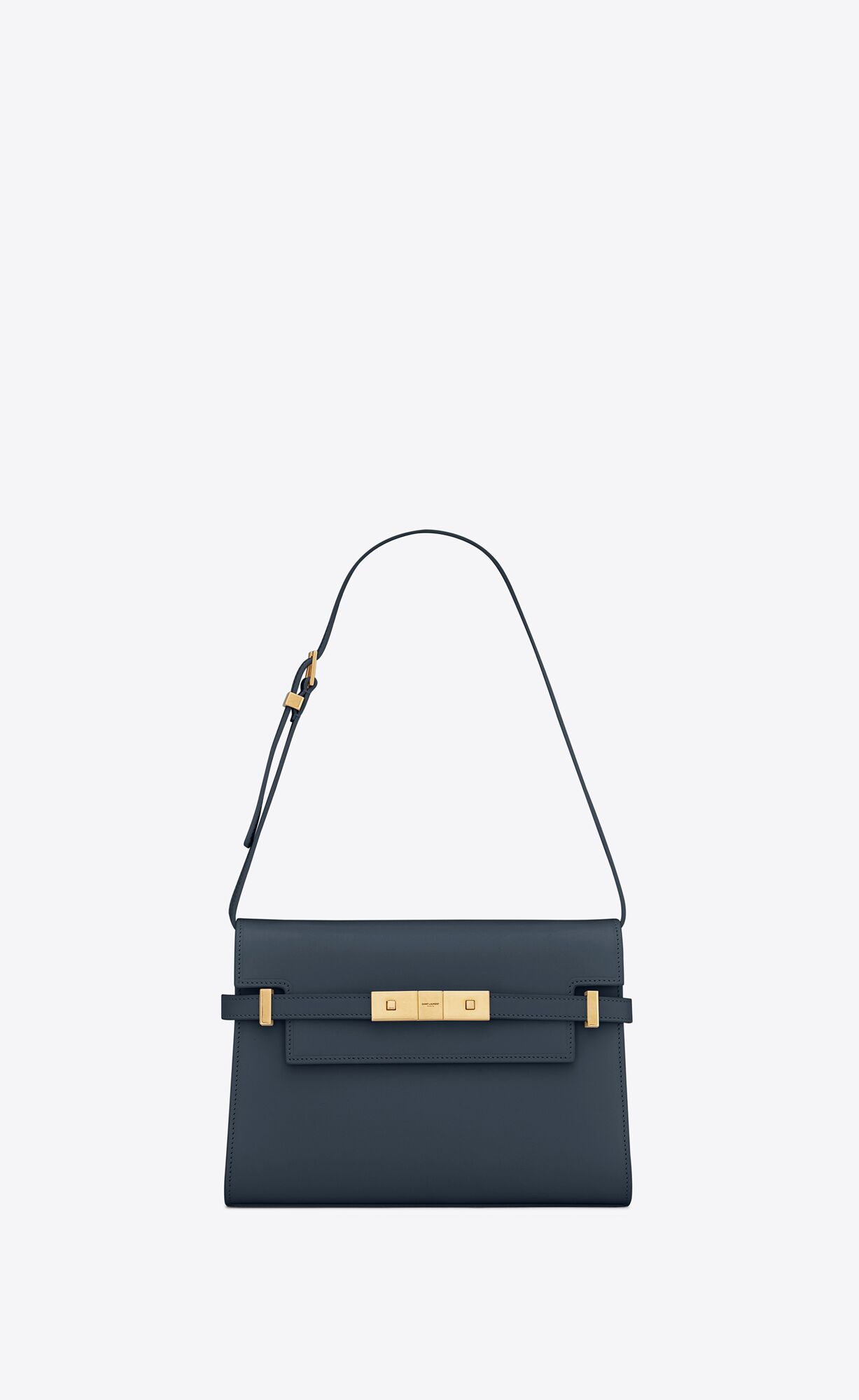 Saint Laurent Manhattan Small Shoulder Bag In Box Saint Laurent Leather – Charron Blue – 6756260SX0W4227