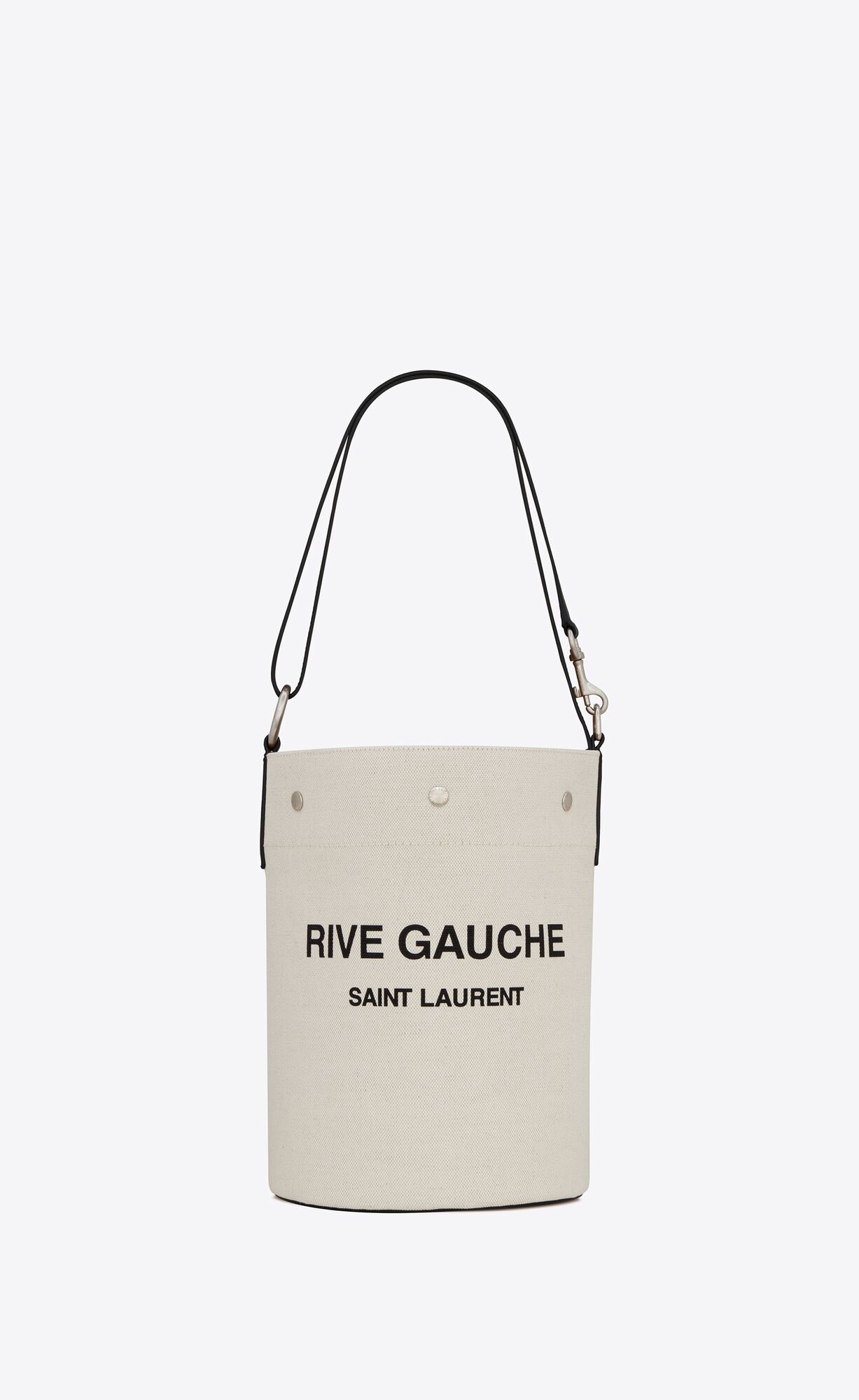 Saint Laurent Rive Gauche Bucket Bag In Linen – White Linen – 676624FAAAZ9024