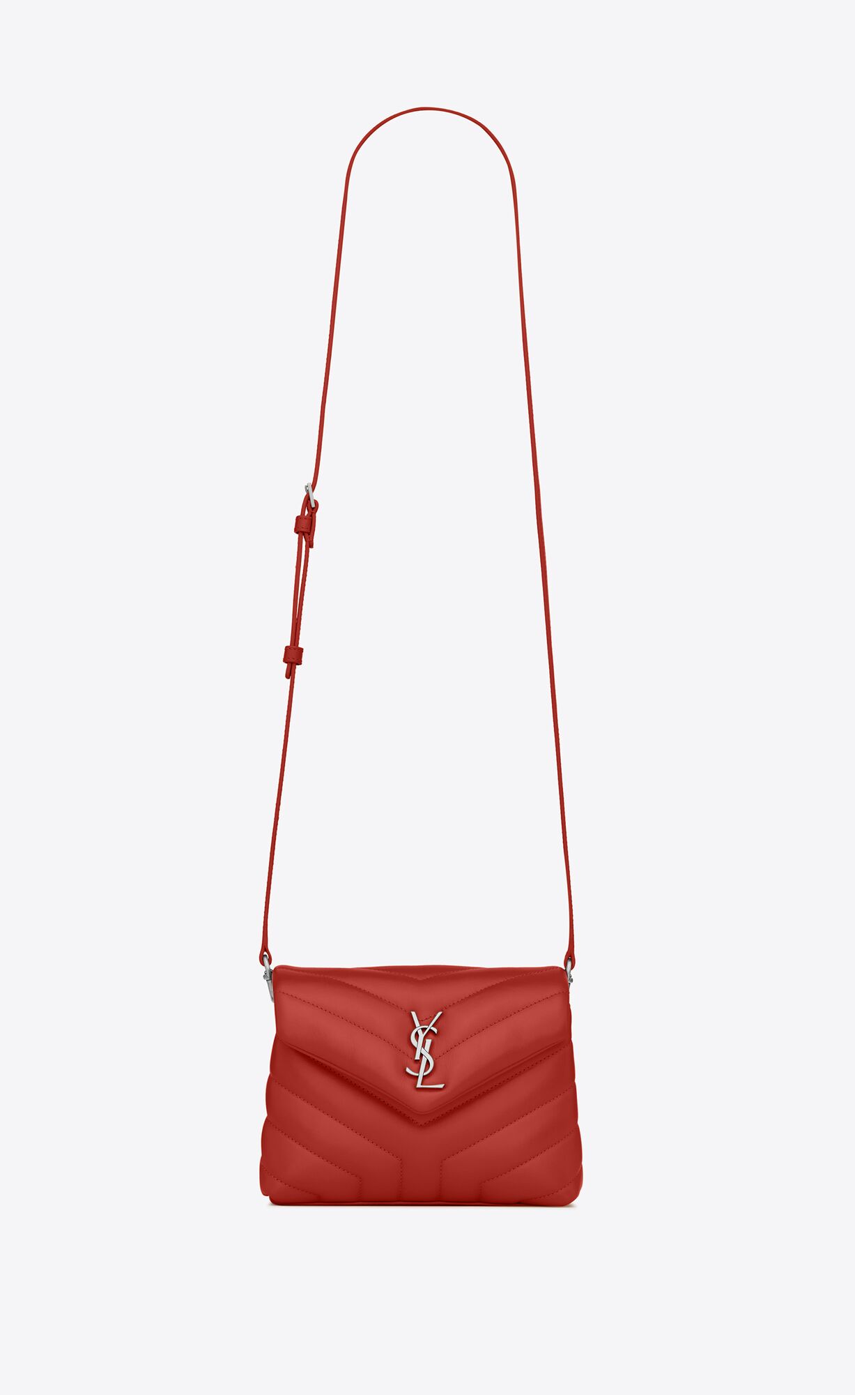 Saint Laurent Loulou Toy Bag In Matelassé “y” Leather – Orange Poppy – 678401DV7067511