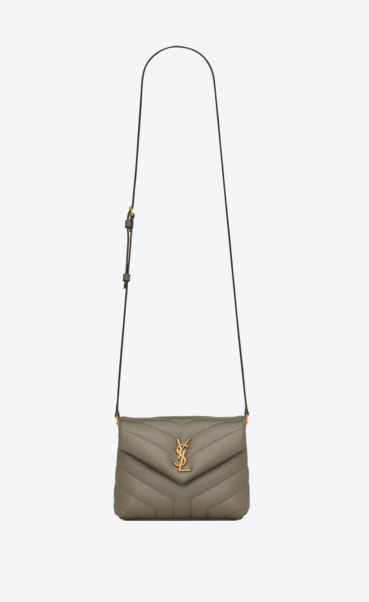Saint Laurent Loulou Toy Bag In Matelassé “y” Leather – Grey Khaki – 678401DV7071229