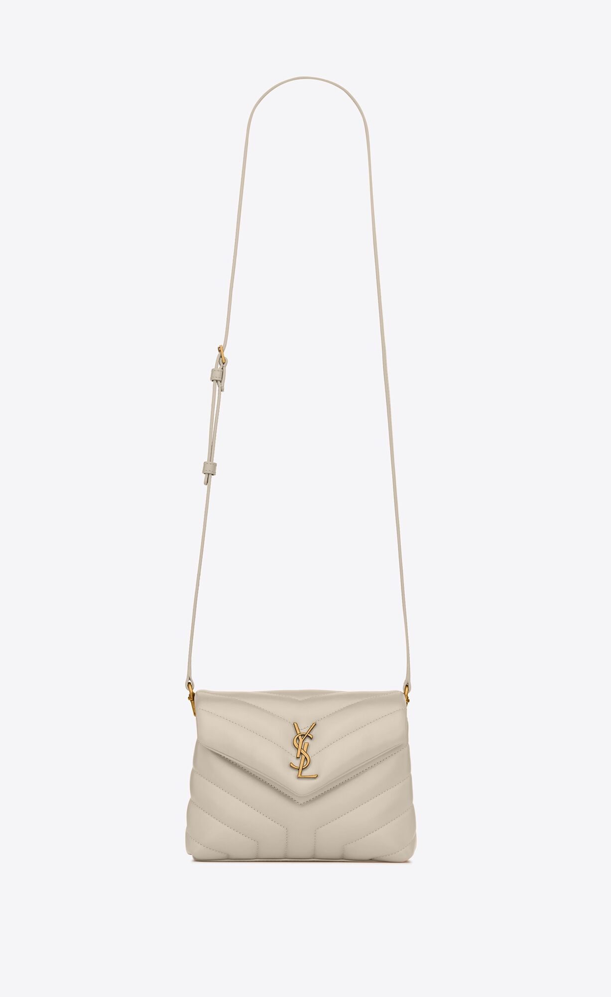 Saint Laurent Loulou Toy Bag In Matelassé “y” Leather – Blanc Vintage – 678401DV7079207