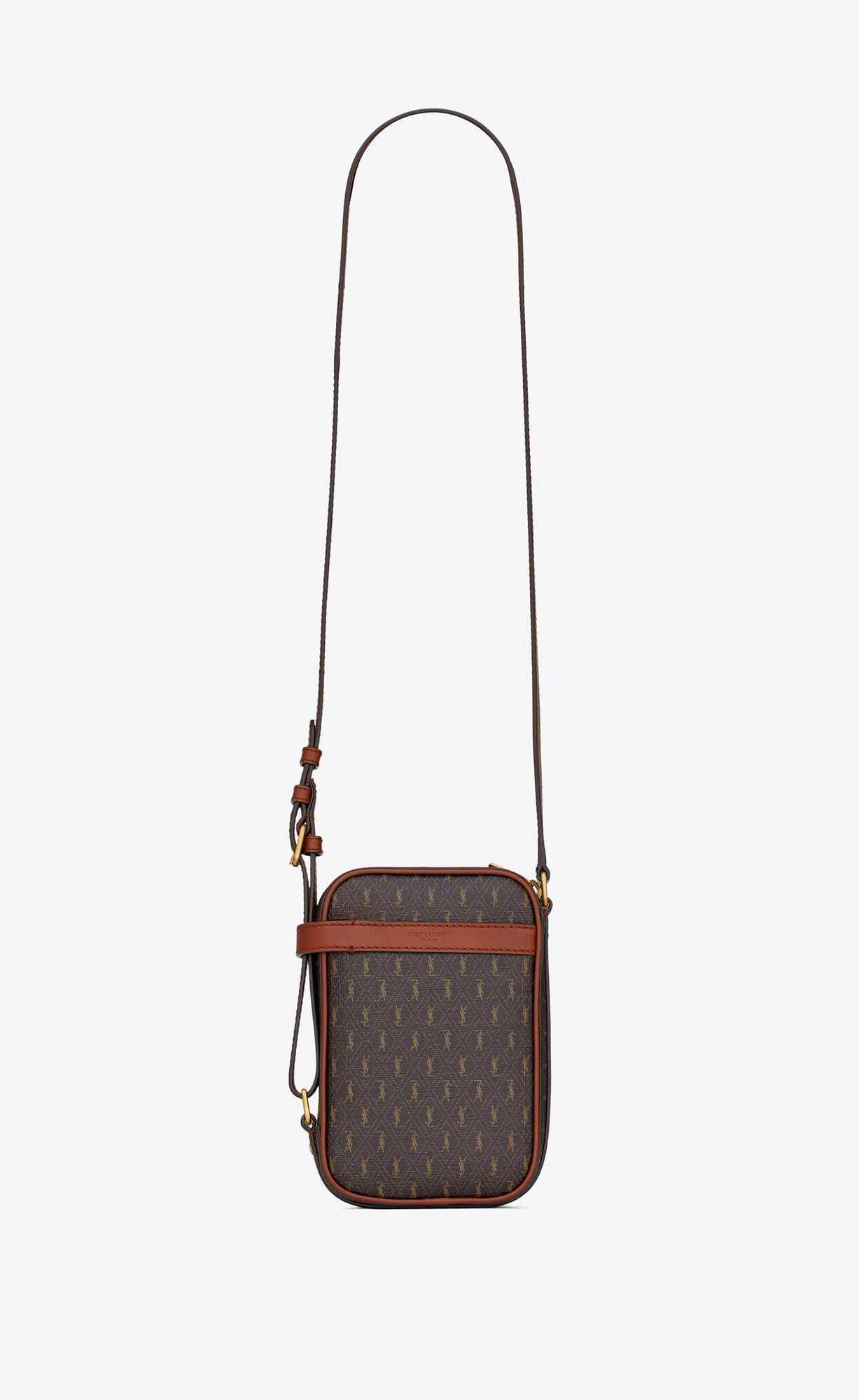 Saint Laurent Le Monogramme Crossbody Pouch In Monogram Canvas And Smooth Leather – Chestnut – 6855342UY2W2166