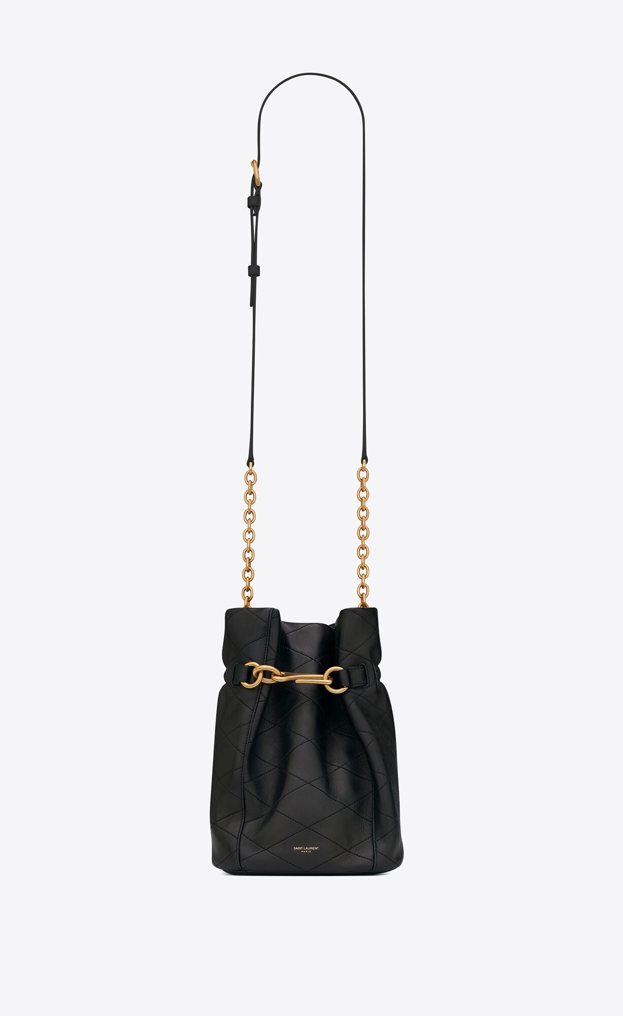 Saint Laurent Le Maillon Hook Bucket Bag In Supple Leather – Noir – 686310AAAJK1000