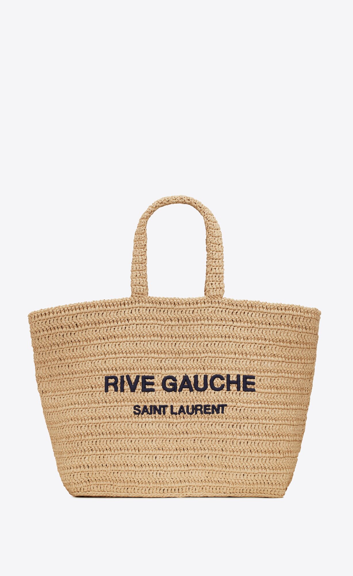 Saint Laurent Rive Gauche Supple Tote Bag In Raffia Crochet – Naturel – 688864GAAA12086