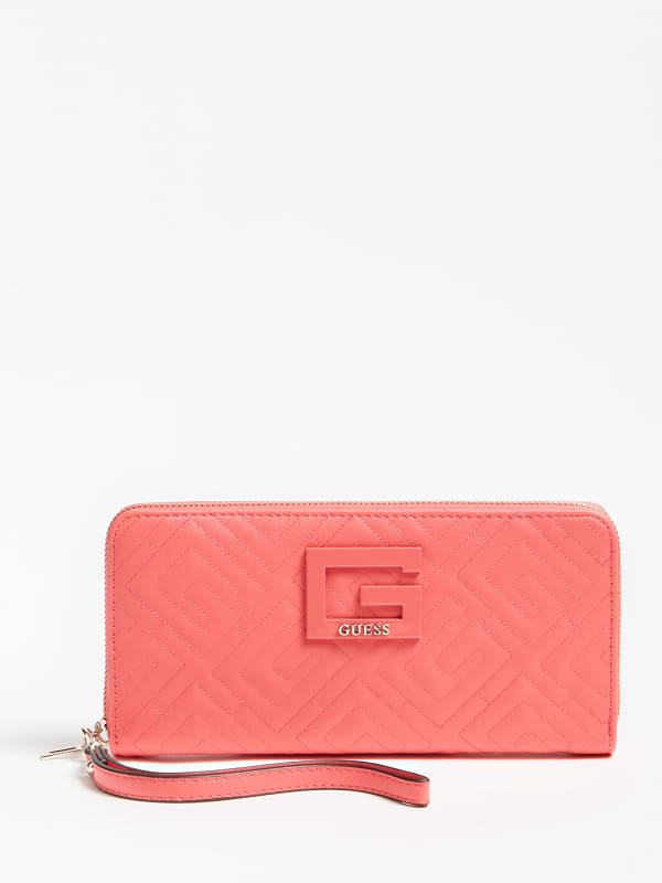 Guess Janay Quilted Maxi Wallet Red (SWQG7738460)